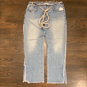 NSF/Free People Penny Relaxed Tie Waist Jean- Sunshine Wash size Large